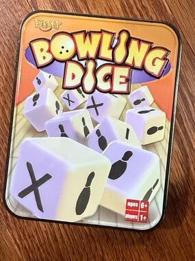 Bowling Dice Game Tin | Complete Set w/ Dice Score Pad & Instructions
